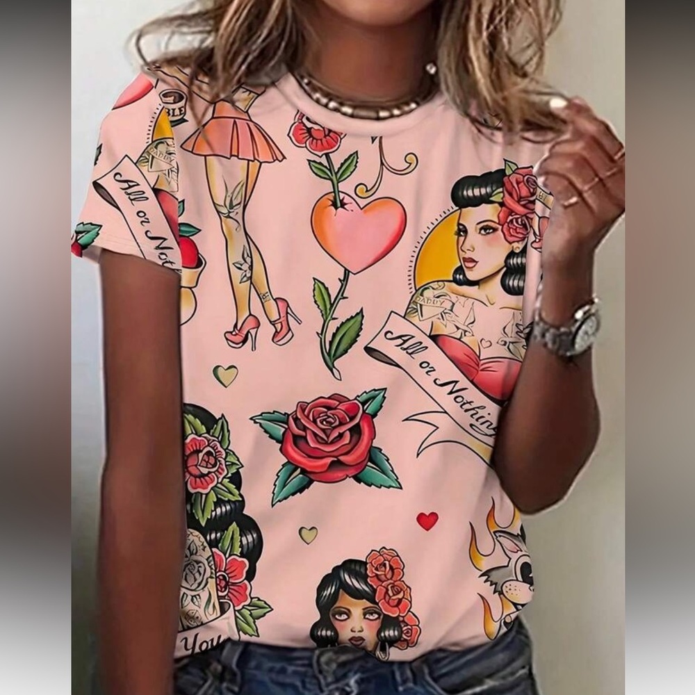 ⭐️Sailor Jerry Style tattoo T-shirt NWOT